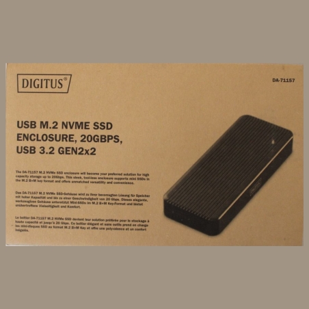 Digitus | Digitus USB M.2 hard disk enclosure, SSD, external, NVMe, 20Gbps, USB 3.2 Gen2x2 | DA-71157 | DEMO
