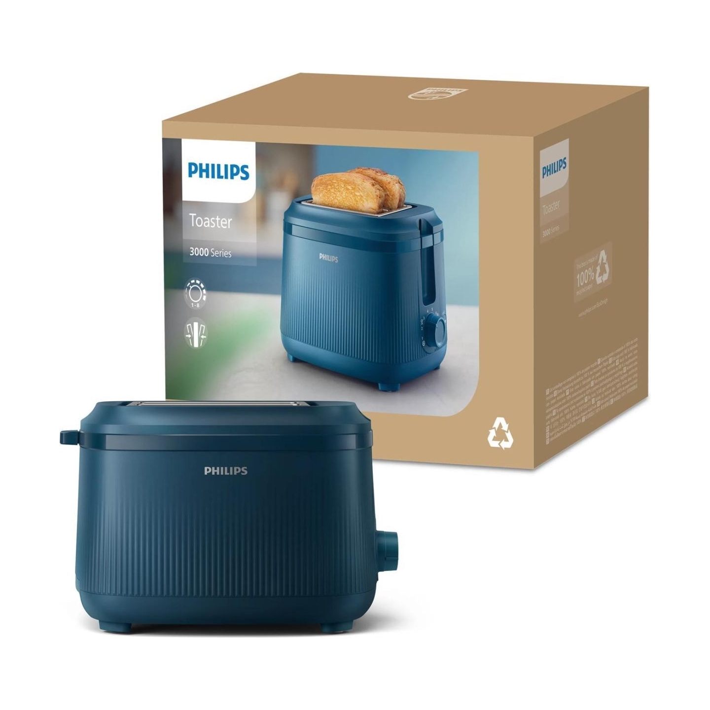 Philips | Toaster | HD2511/70 3000 series | Power 830 W | Number of slots 2 | Housing material Plastic