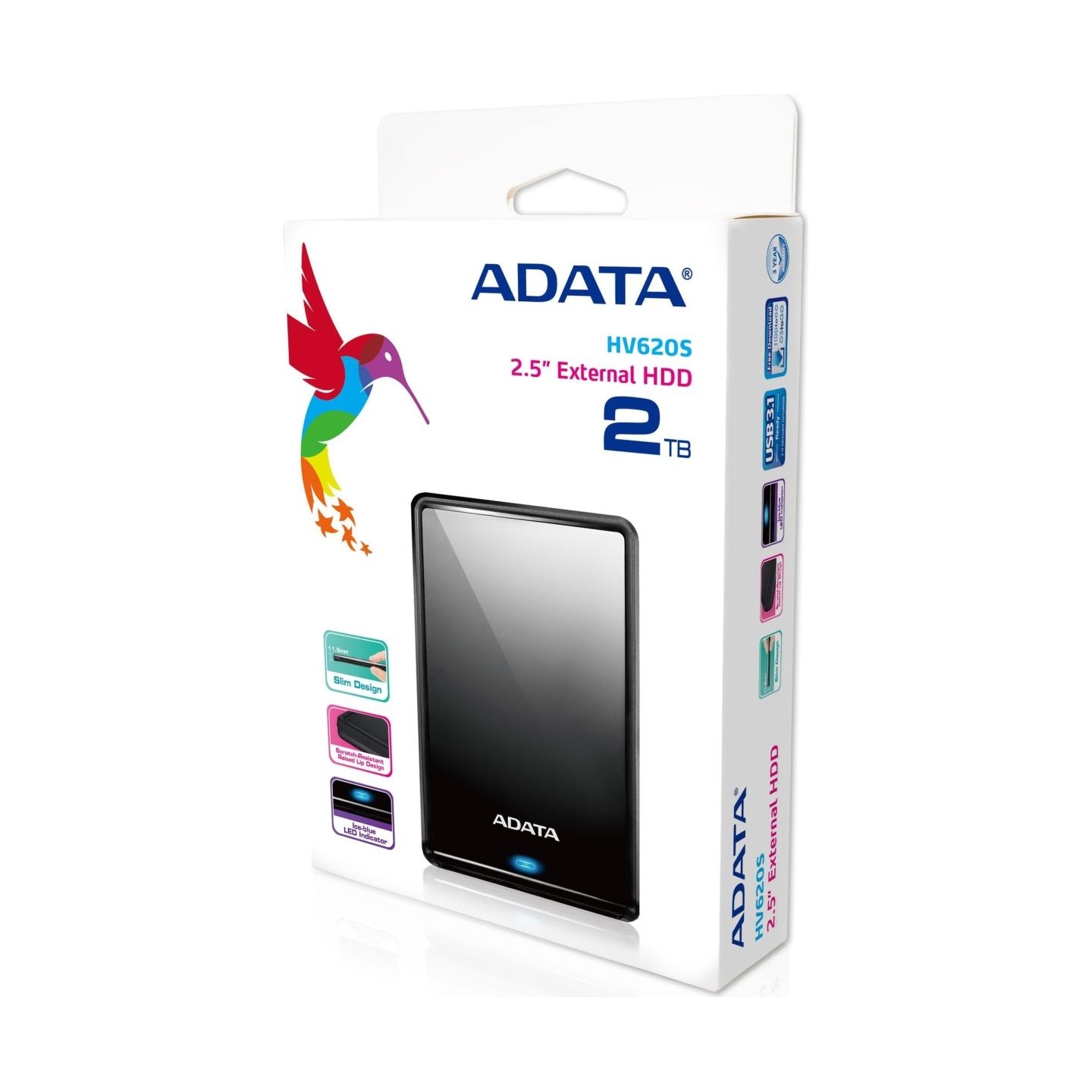 A-Data HDD DashDrive HV620S 2TB 2.5 USB3.0 Slim black