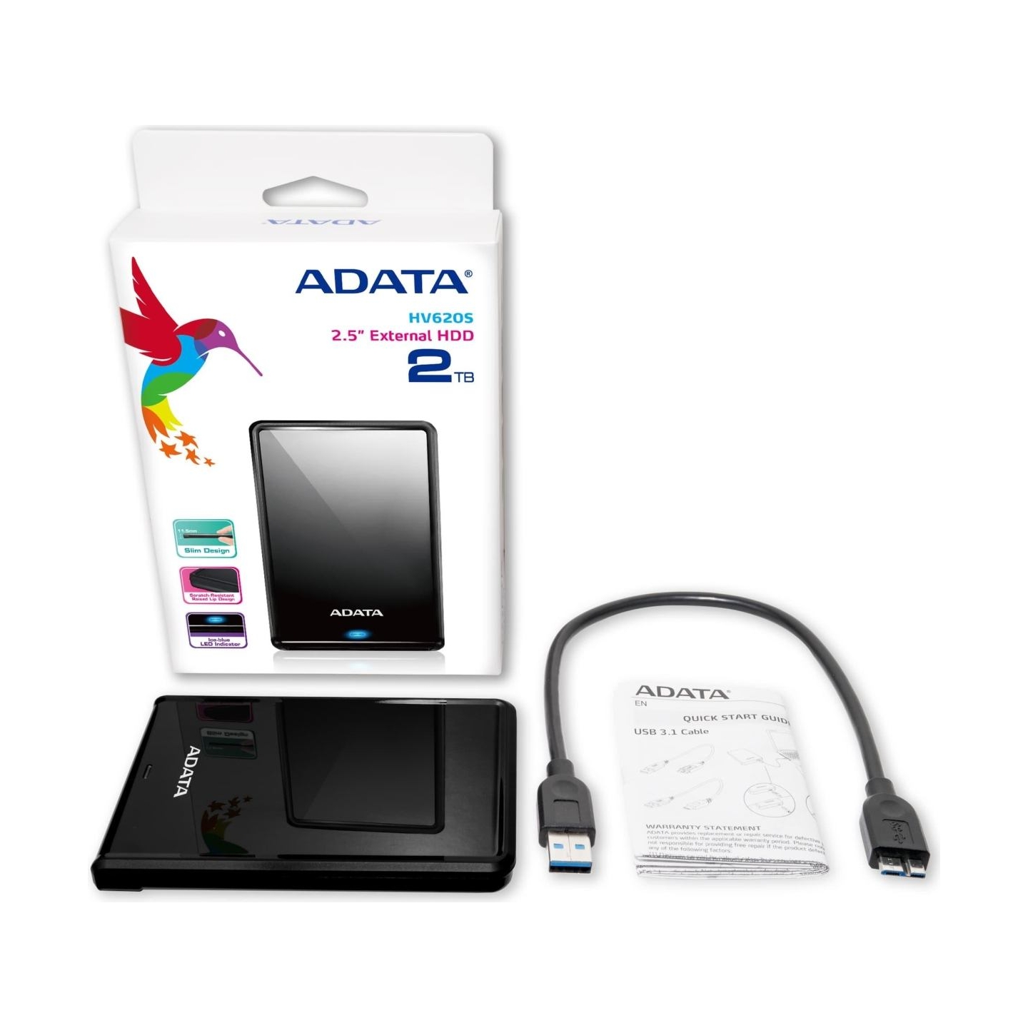 A-Data HDD DashDrive HV620S 2TB 2.5 USB3.0 Slim black