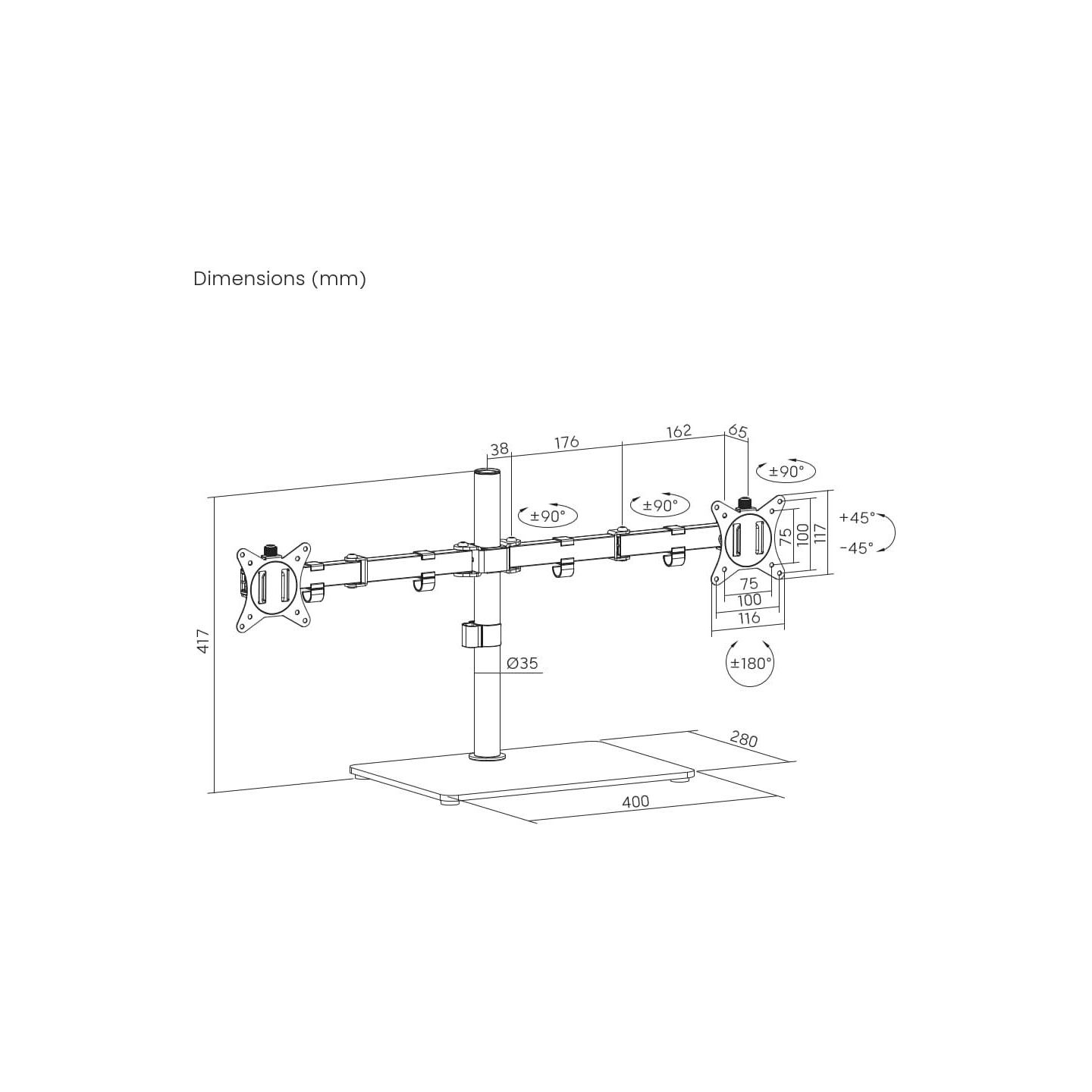 Gembird Dual monitor desk stand
