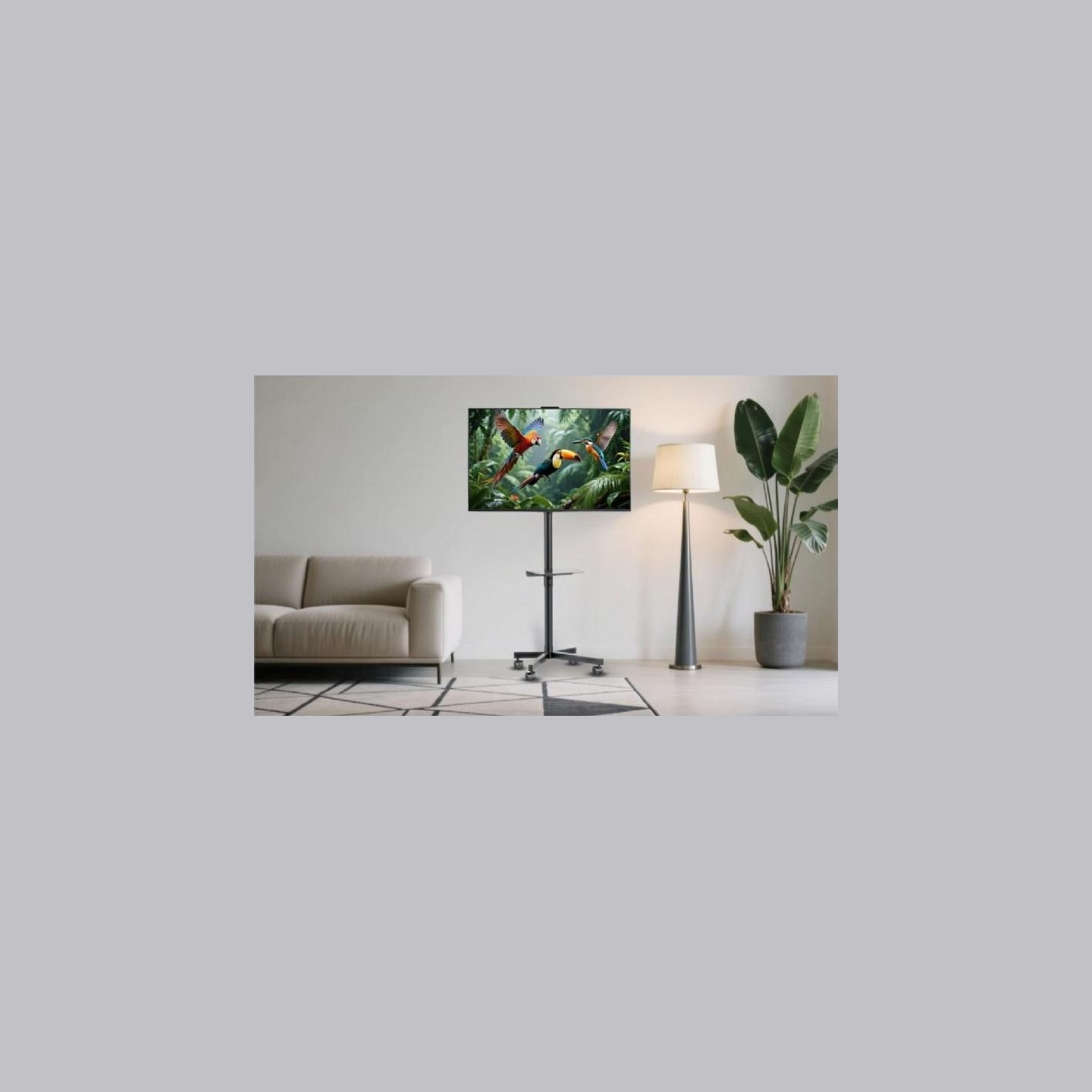 Gembird TV floor stand w caster wheels