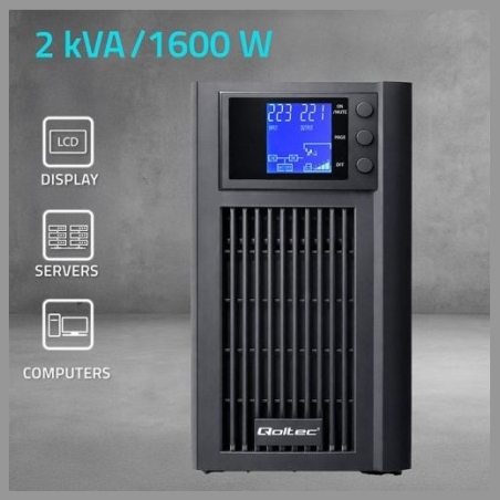 Qoltec UPS 2kVA 1600W AVR LCD