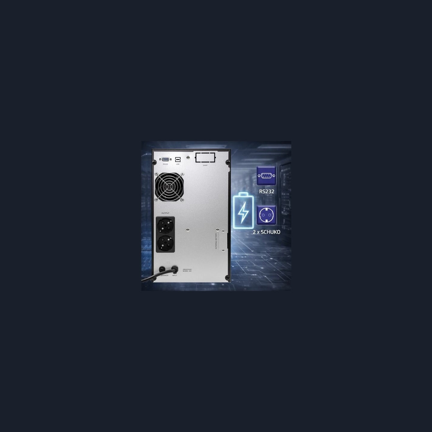 Qoltec UPS 2kVA 1600W AVR LCD