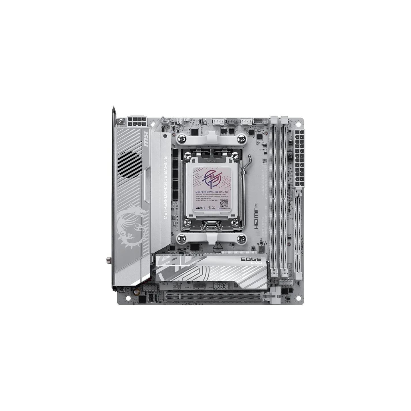MSI MPG X870I EDGE TI EVO WIFI | Processor family AMD | Processor socket AM5 | DDR5 | Supported hard disk drive interfaces SATA,