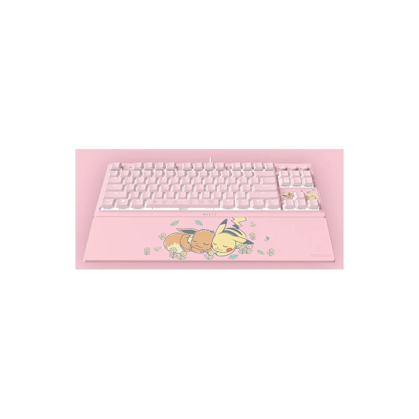 Razer Ornata V3 Tenkeyless | Gaming keyboard | Wired | US | Razer Mecha-Membrane Switches | Wrist Rest | Pikachu Eevee Edition