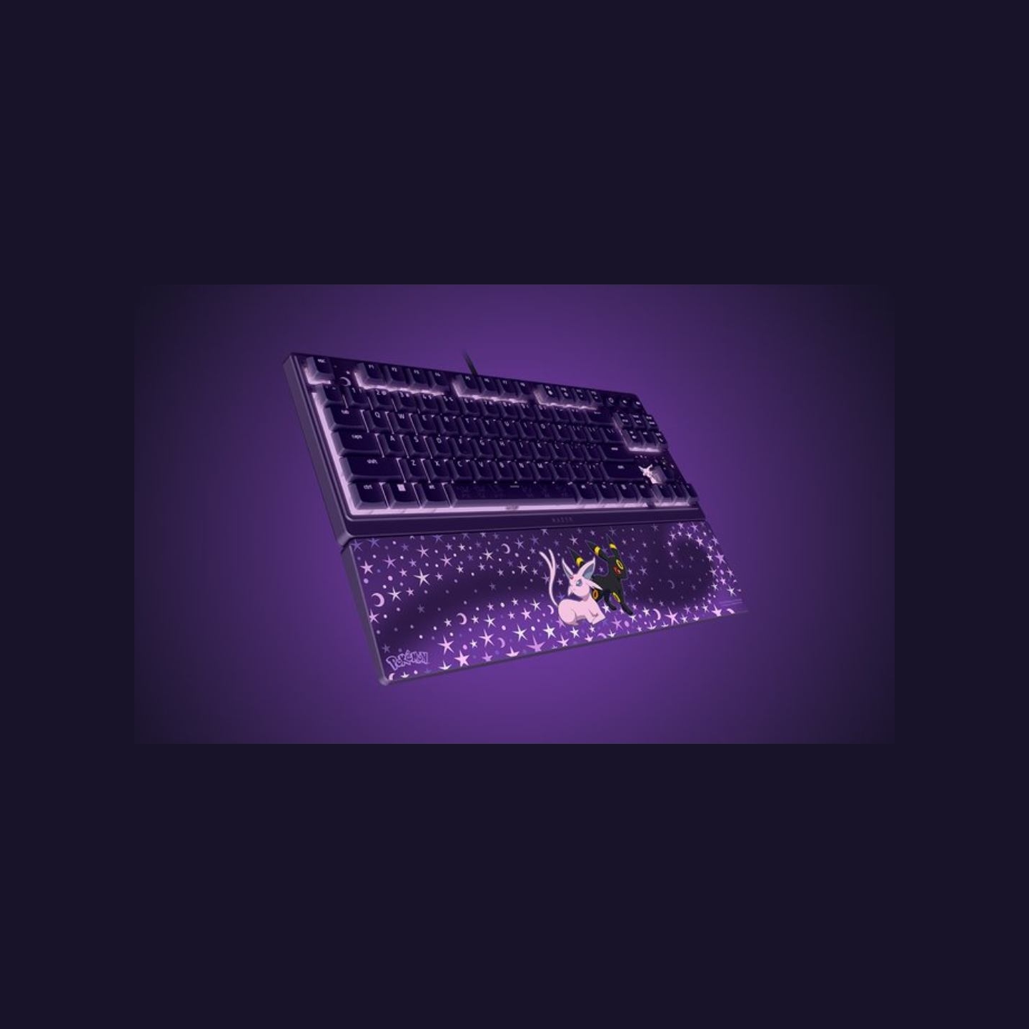 Razer Ornata V3 Tenkeyless | Gaming keyboard | Wired | US | Razer Mecha-Membrane Switches | Wrist Rest | Pokémon Espeon/Umbreon 