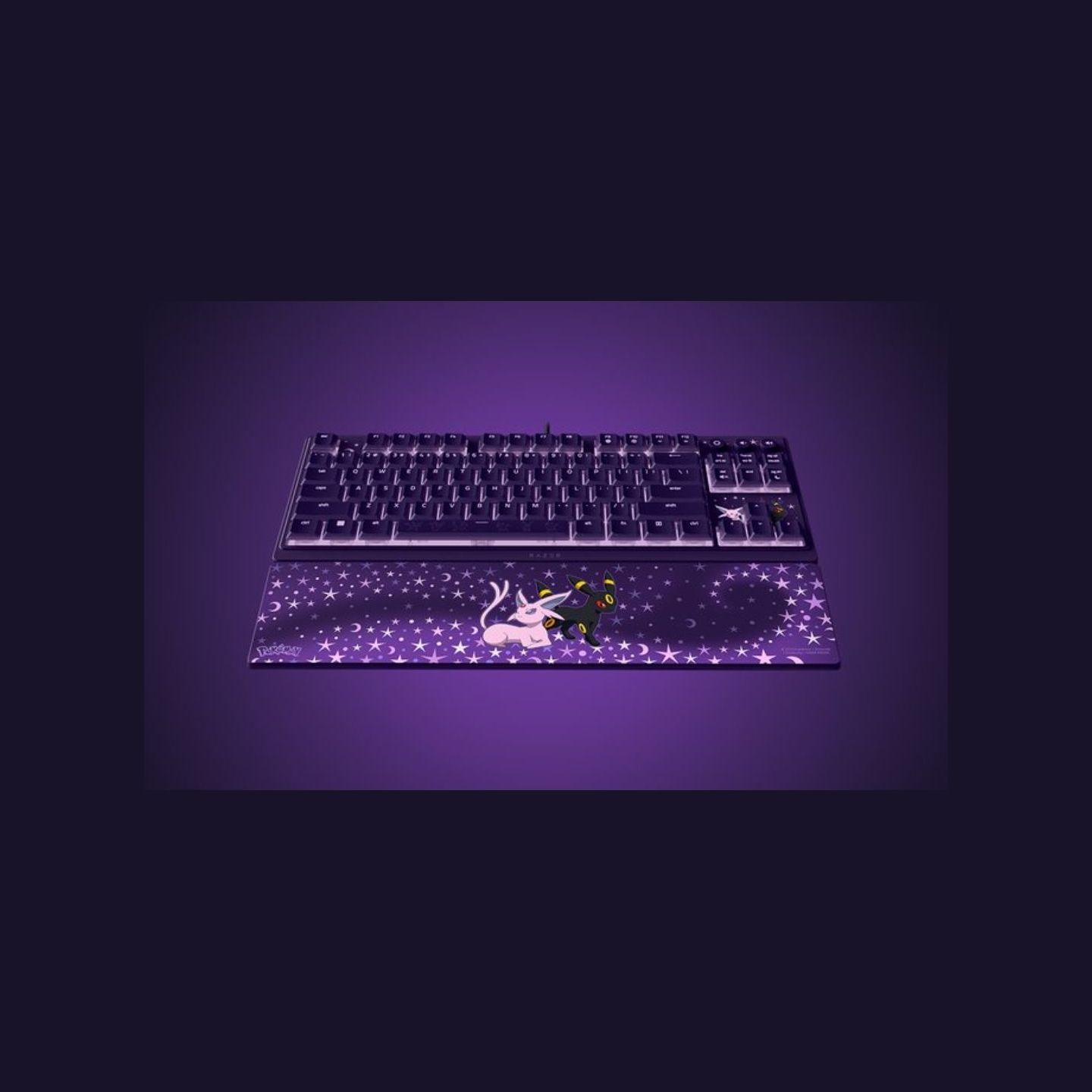 Razer Ornata V3 Tenkeyless | Gaming keyboard | Wired | US | Razer Mecha-Membrane Switches | Wrist Rest | Pokémon Espeon/Umbreon 