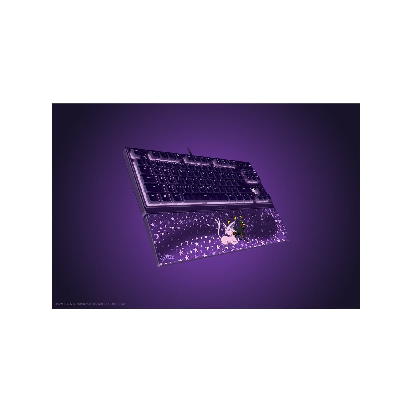 Razer Ornata V3 Tenkeyless | Gaming keyboard | Wired | US | Razer Mecha-Membrane Switches | Wrist Rest | Pokémon Espeon/Umbreon 