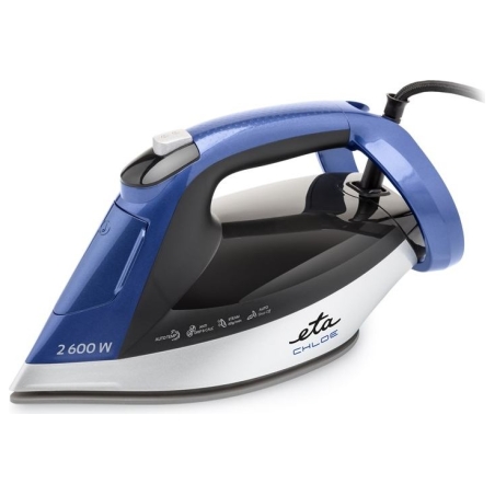 ETA Steam Iron | ETA227690000 Chloe | Steam Iron | 2600 W | Water tank capacity 350 ml | Continuous steam 40 g/min | Silver/Blue