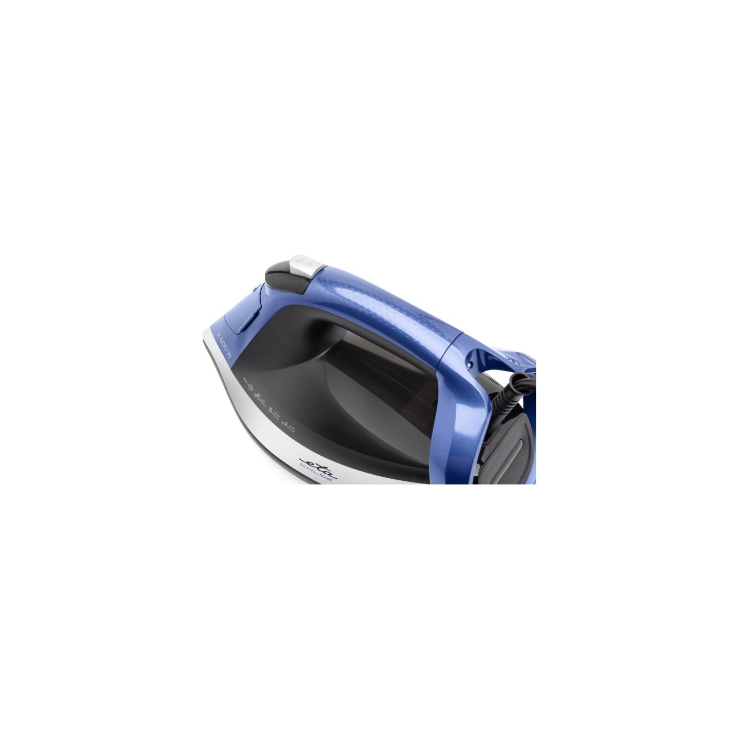 ETA Steam Iron | ETA227690000 Chloe | Steam Iron | 2600 W | Water tank capacity 350 ml | Continuous steam 40 g/min | Silver/Blue