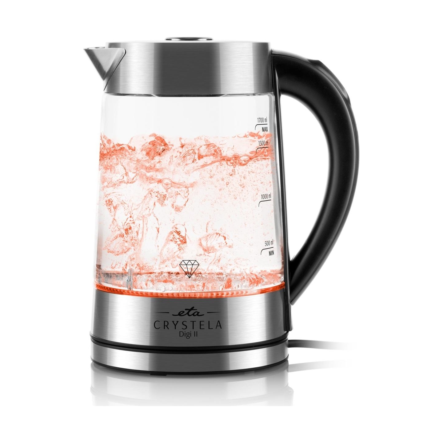 ETA Kettle | ETA515490000 CRYSTELA DIGI II | Electric | 2200 W | 1.7 L | Glass | 360° rotational base | Glass