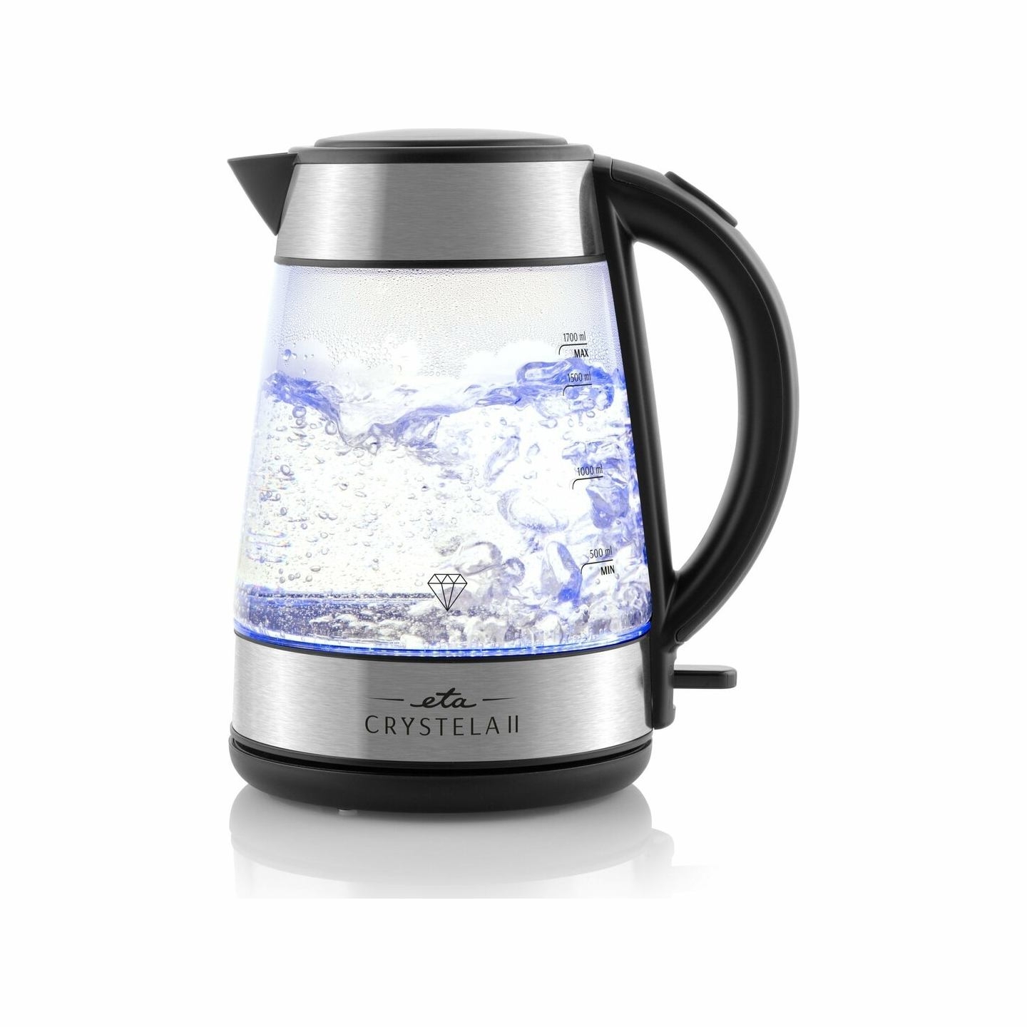 ETA Kettle | Crystela II 1154 90000 | 2200 W | Electric | 1.7 L | Glass | 360° rotational base | Glass