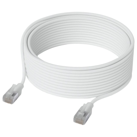 Ubiquiti UniFi UACC-Cable-Patch-EL-C6A-8M-W Premium Patch Cable Ultra-thin braided, designed and optimized for 10 GbE networking