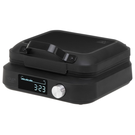 Adler Waffle Maker with LED Display | AD 3087 | 2200 W | Number of pastry 2 | Belgium | Black