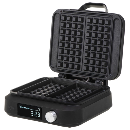 Adler Waffle Maker with LED Display | AD 3087 | 2200 W | Number of pastry 2 | Belgium | Black