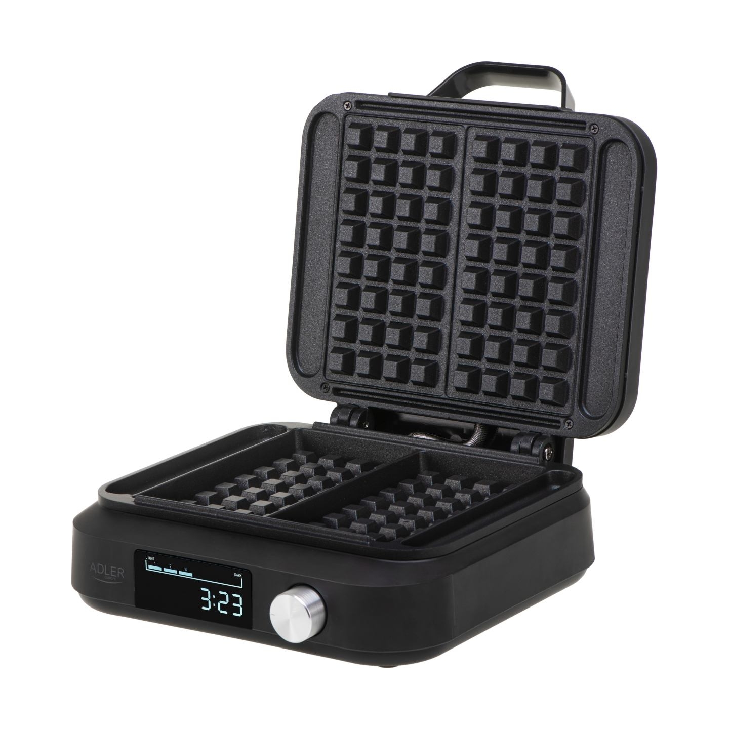 Adler Waffle Maker with LED Display | AD 3087 | 2200 W | Number of pastry 2 | Belgium | Black