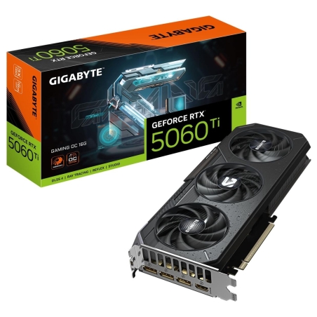 Gigabyte Graphics Card|GIGABYTE|NVIDIA GeForce RTX 5060 Ti|16 GB|GDDR7|128 bit|PCIE 5.0 16x|GPU 2647 MHz|Triple slot Heatpipe|N5