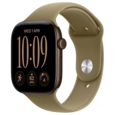Apple Watch Series 12 GPS+Cellular 42mm Dark Bronze Aluminium Case with Olive Sport Band - S/M