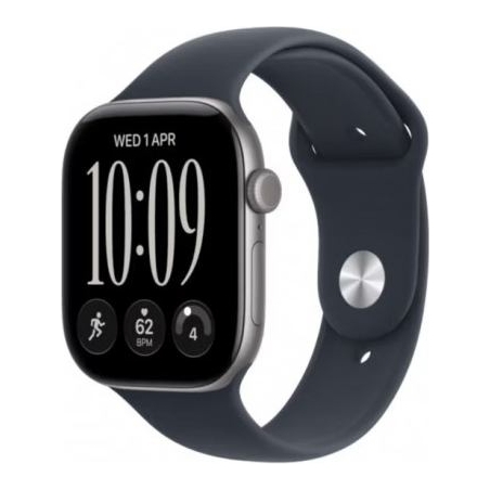 Apple Watch Series 12 GPS 46 mm Space Grey Aluminium Case with Navy Blue Sport Band - M/L