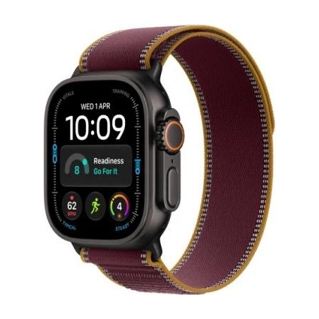 Apple Smartwatch Watch Ultra 4 GPS + Cellular 49mm Black Titanium Case with Burgundy Trail Loop - S/M