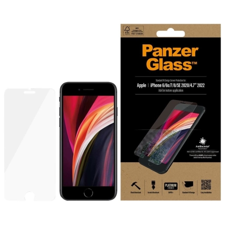 Panzerglass | Screen Protector | Apple | Iphone 6/6s/7/8/SE (2020) | Glass | Crystal Clear | Clear Screen Protector