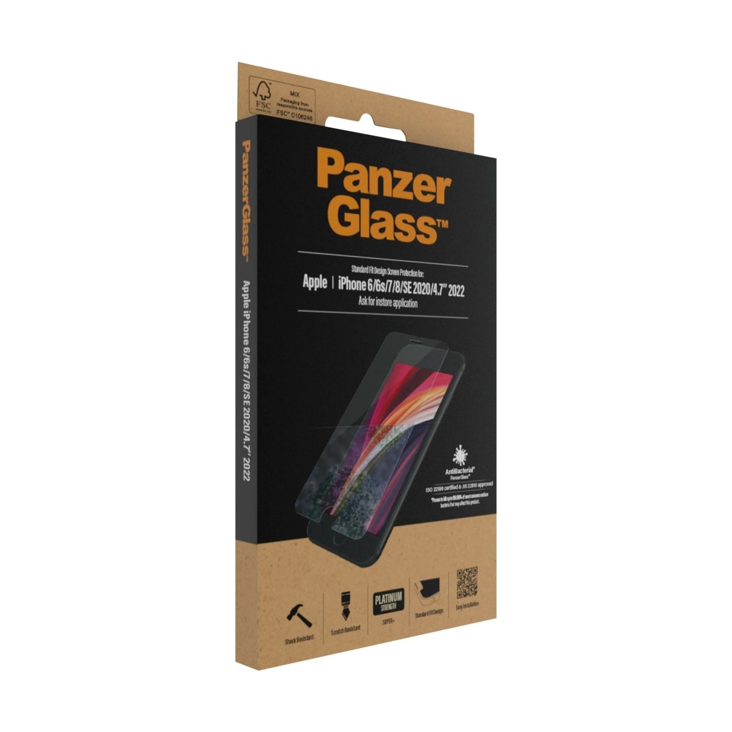 Panzerglass | Screen Protector | Apple | Iphone 6/6s/7/8/SE (2020) | Glass | Crystal Clear | Clear Screen Protector