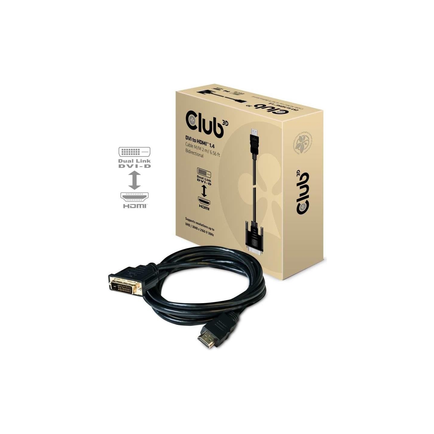 Club3D CABLE DVI-D TO HDMI 2M/M/M CAC-1210 CLUB3D