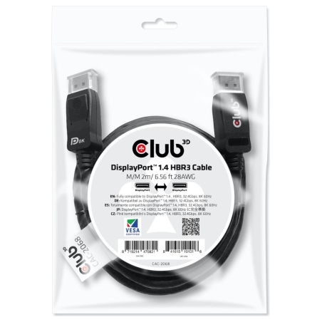 Club3D CABLE DP TO DP 2M/M/M CAC-2068 CLUB3D