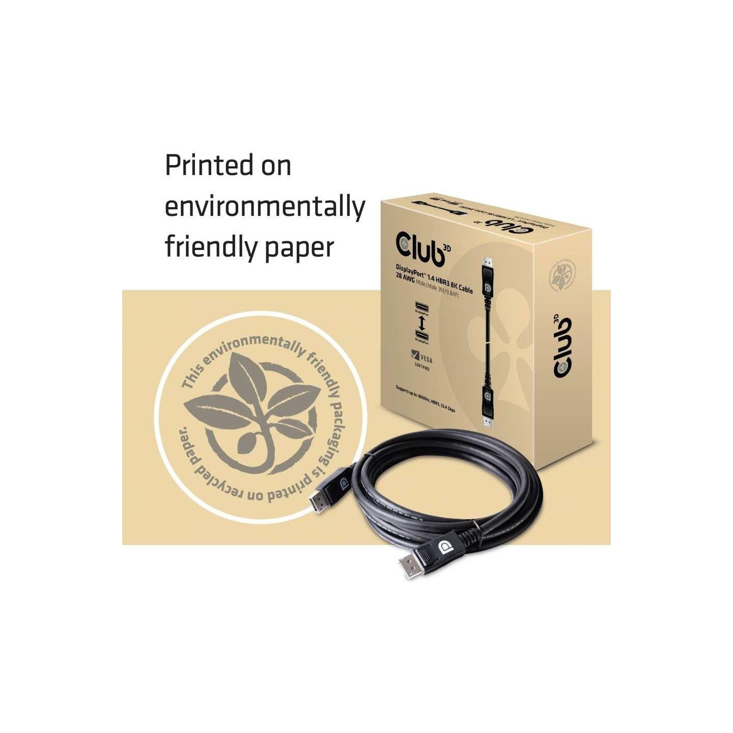 Club3D CABLE DP TO DP 3M/M/M CAC-1060 CLUB3D