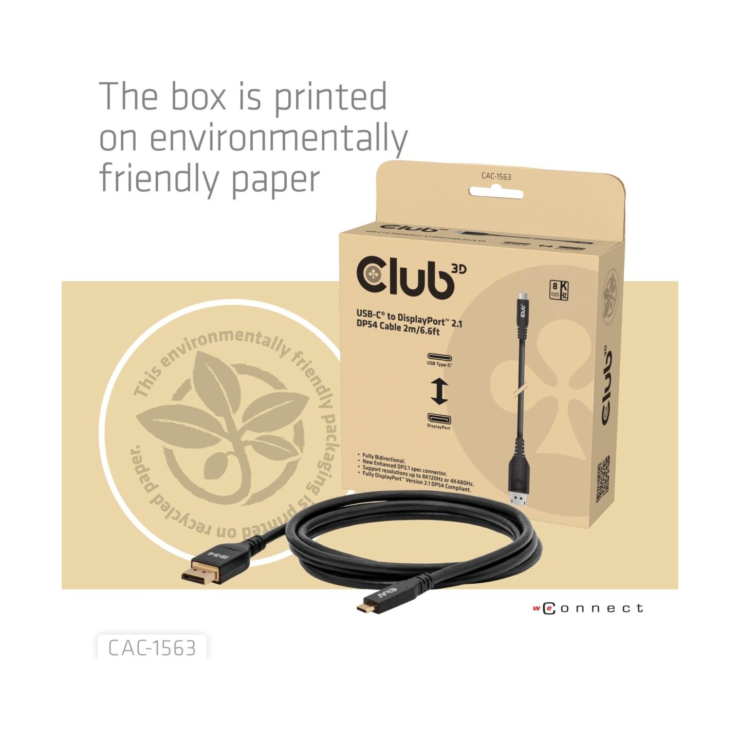 Club3D CABLE USB-C TO DP 2M/M/M CAC-1563 CLUB3D