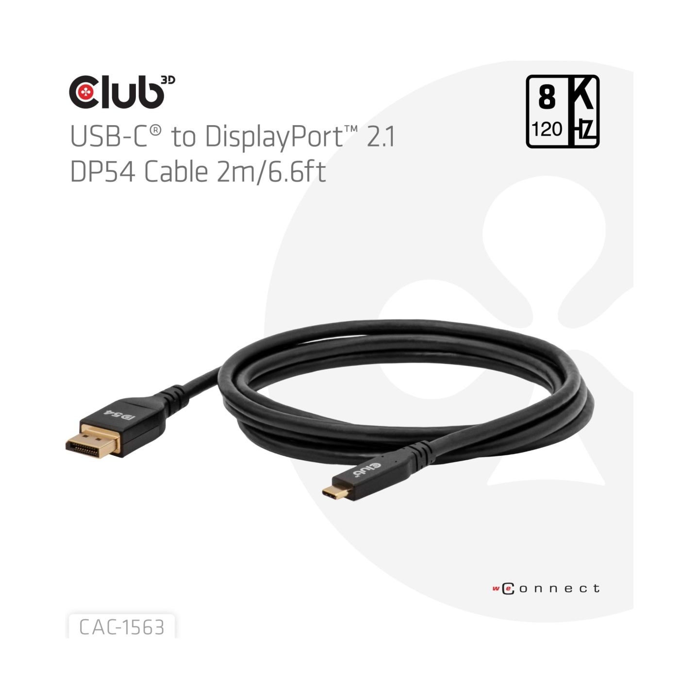 Club3D CABLE USB-C TO DP 2M/M/M CAC-1563 CLUB3D
