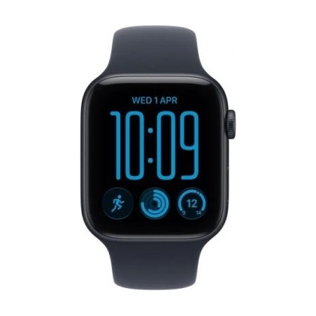 Apple Smartwatch Watch SE 3 GPS, 44mm Midnight Aluminium Case, Navy Sport Band - M/L