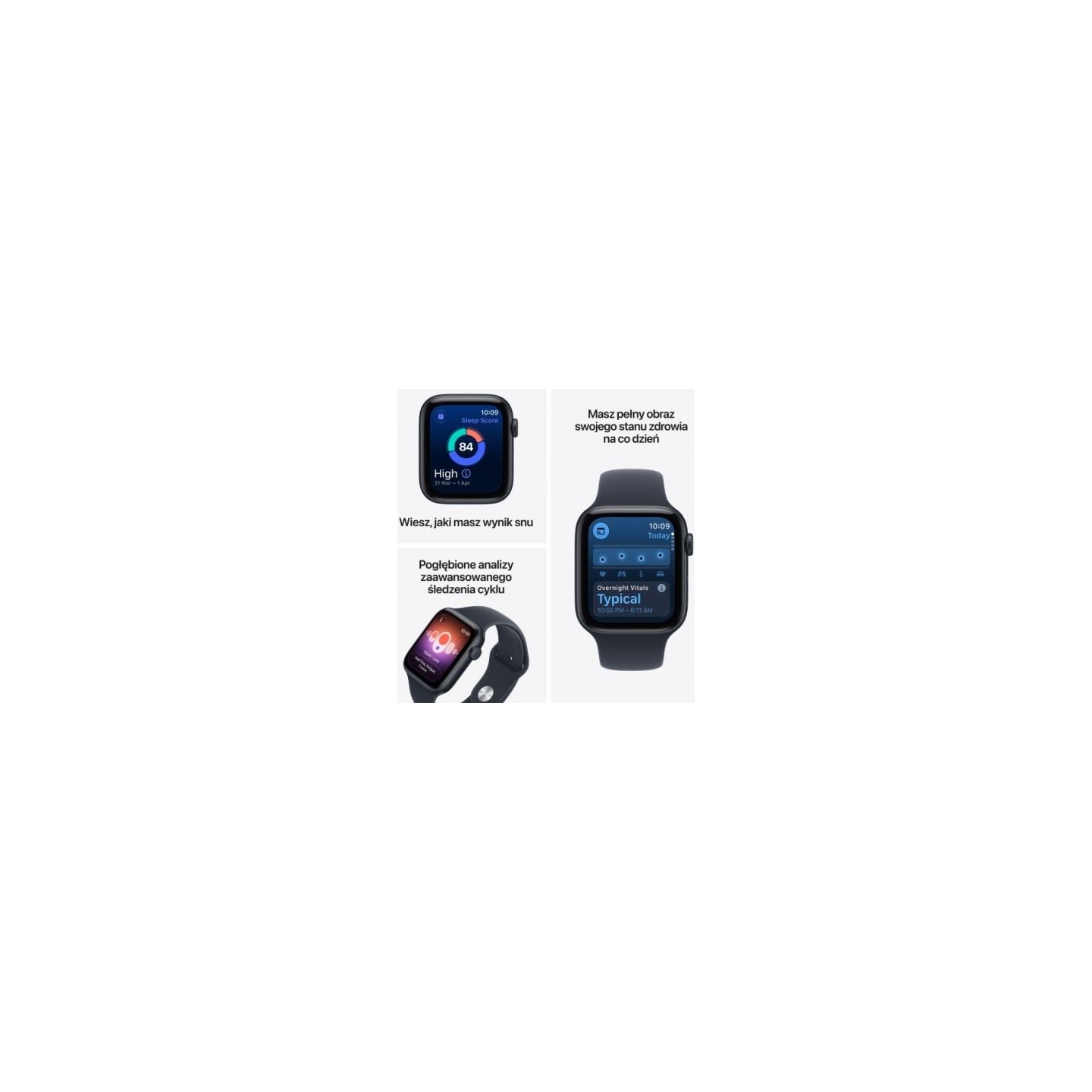 Apple Smartwatch Watch SE 3 GPS + Cellular, 44mm Midnight Aluminium Case, Navy Sport Band - S/M