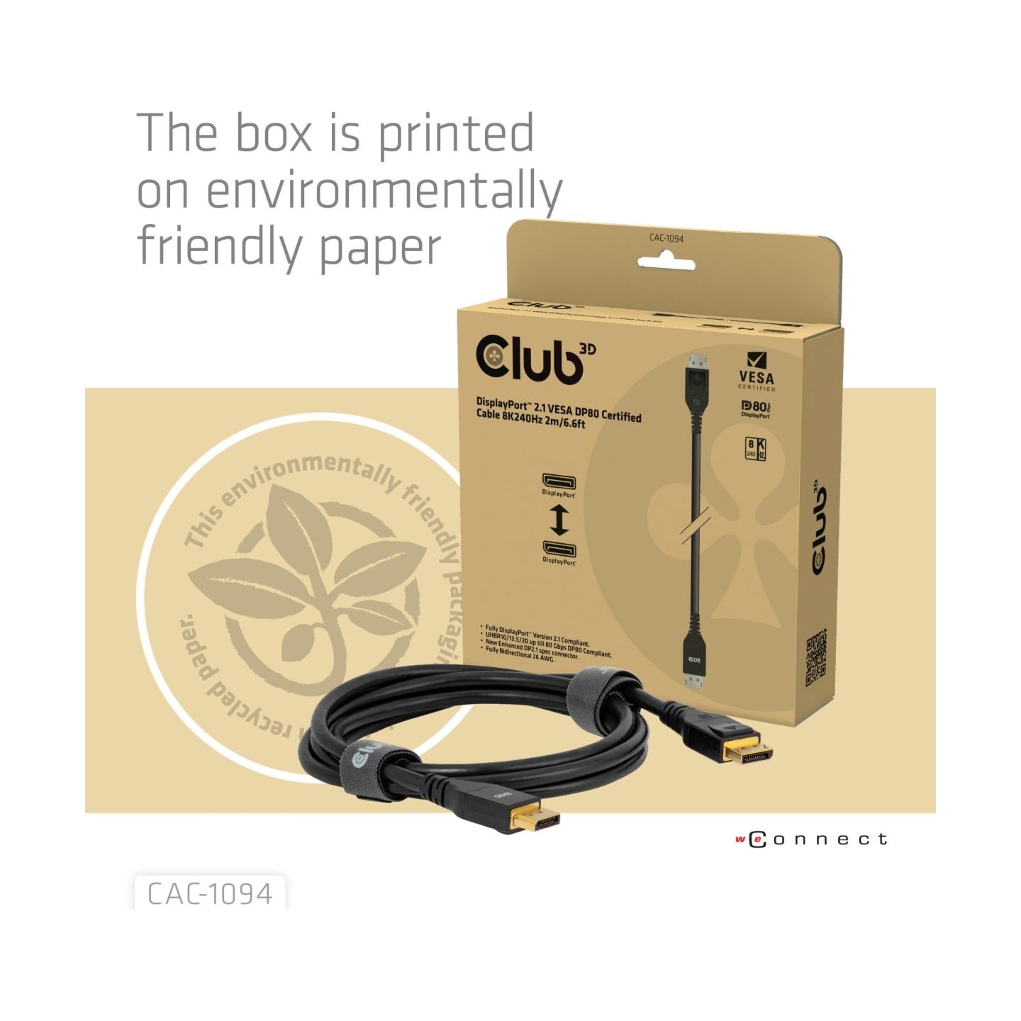 Club3D CABLE DP TO DP 2M/CAC-1094 CLUB3D