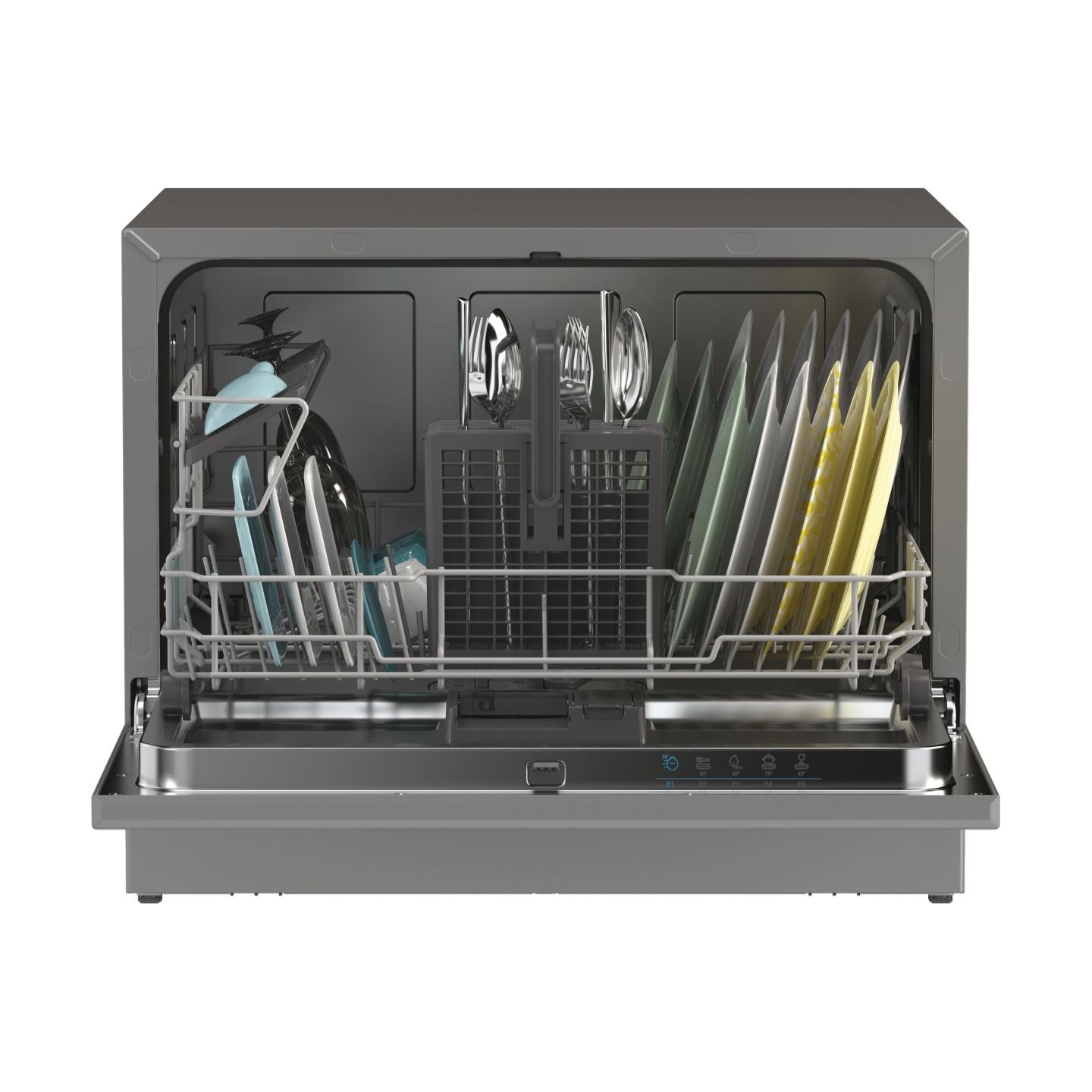 Candy Table Top Dishwasher CP 6E51LS, Width 55 cm, Energy class E, Silver / CP6E51LS