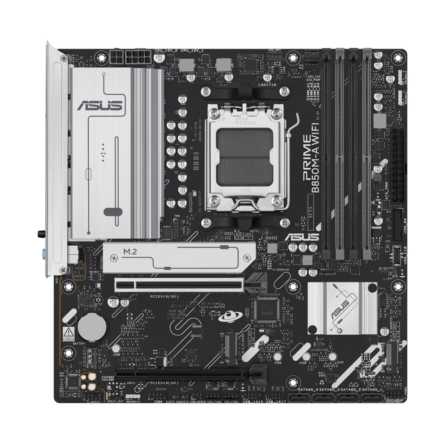 Asus PRIME B850M-A WIFI | Processor family AMD | Processor socket AM5 | DDR5 | Supported hard disk drive interfaces SATA, M.2 | 
