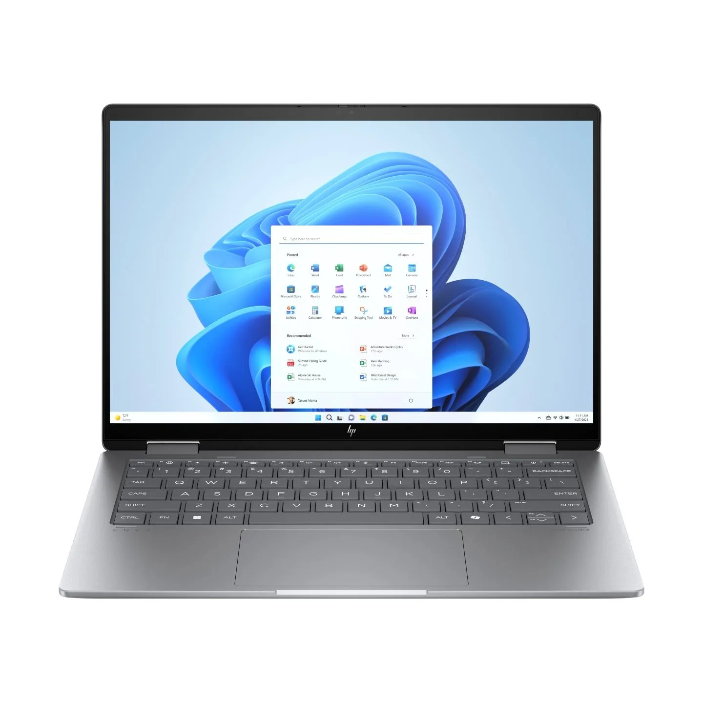 HP Envy x360 2-in-1 Laptop 14-fa0006ny - Ryzen 7-8840HS, 16GB, 512GB SSD, 14.0 WUXGA 300-nit Touch, IR webcam, Meteor Silver, Wi