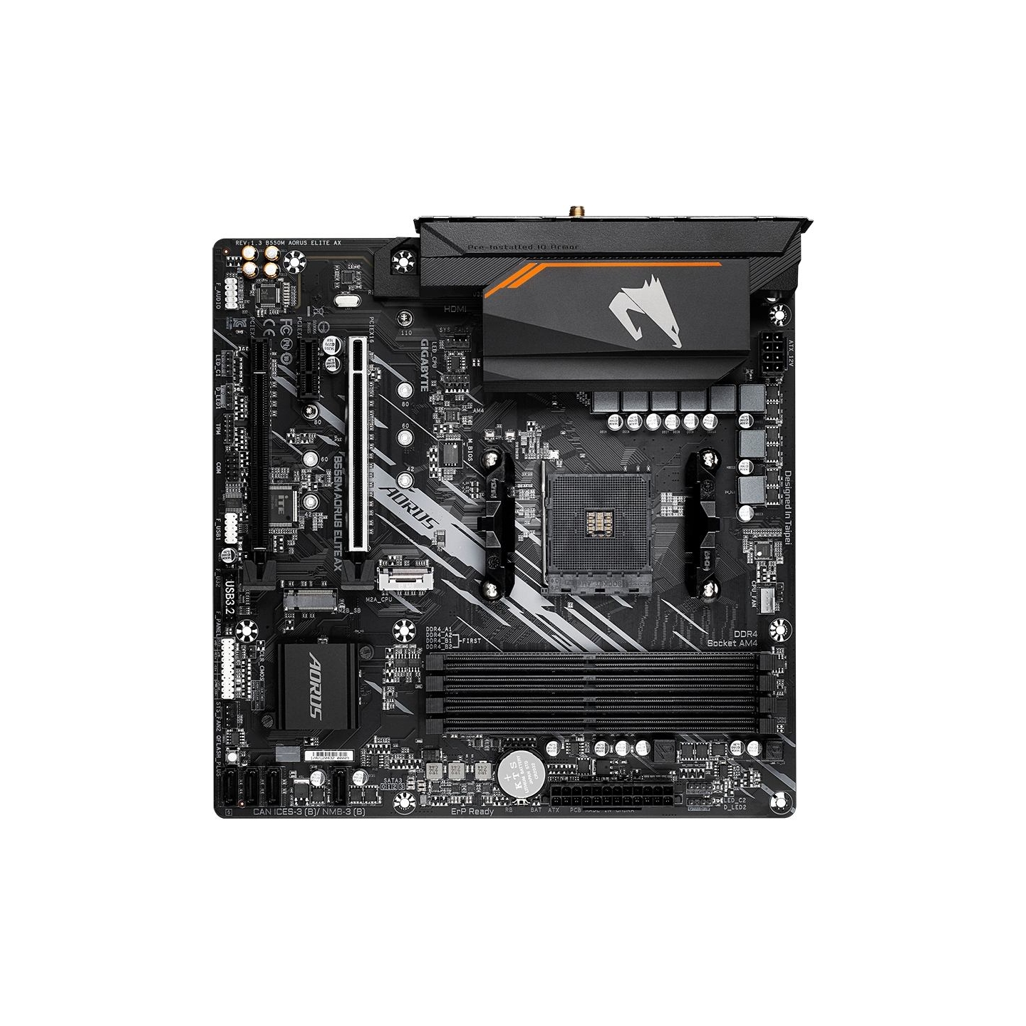 Gigabyte Mainboard|GIGABYTE|AMD B550|Socket AM4|micro ATX|RAM DDR4-SDRAM|4xSlots|Wi-Fi Yes|Bluetooth Yes|2xNumber of M.2 (M) slo
