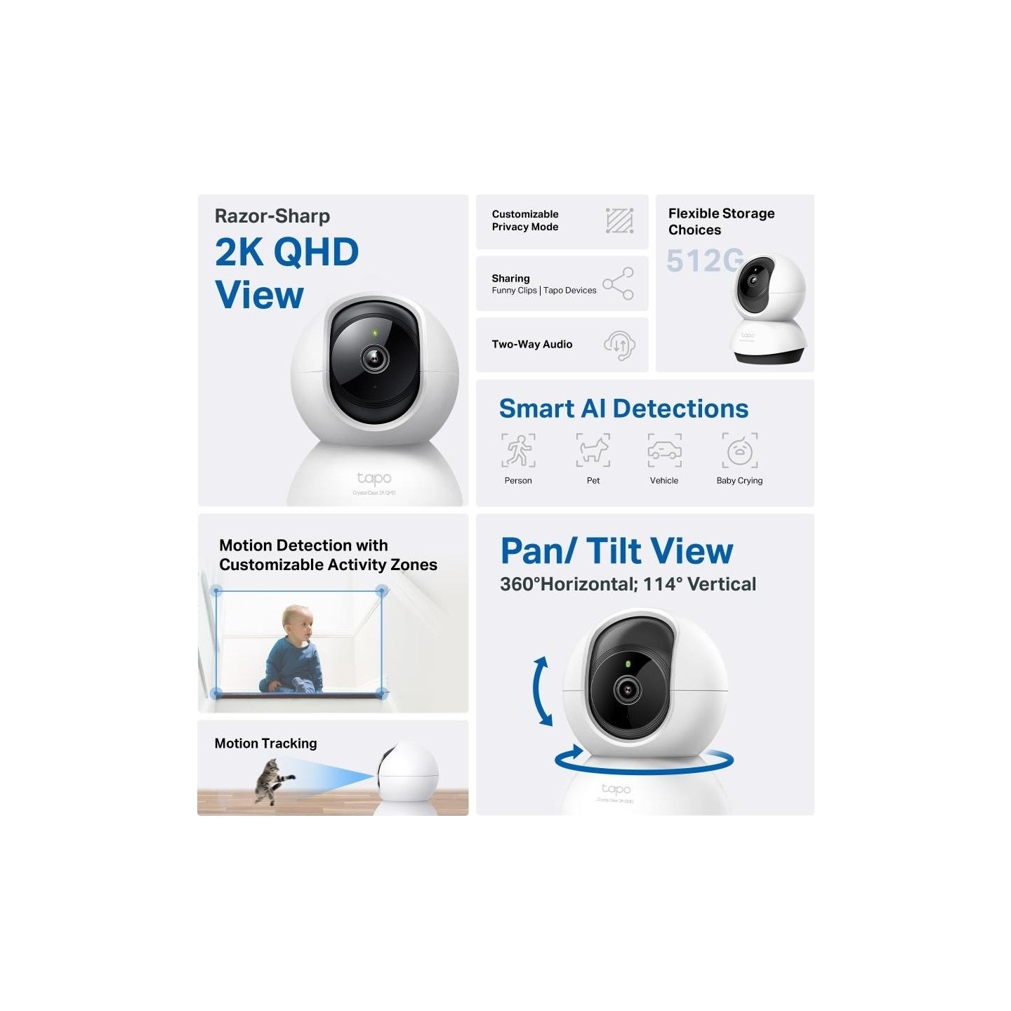Tp-Link | Pan/Tilt Wi-Fi Camera | Tapo C220 | PTZ | 4 MP | 4mm/F2.0 | H.264 | Micro SD, Max. 512GB