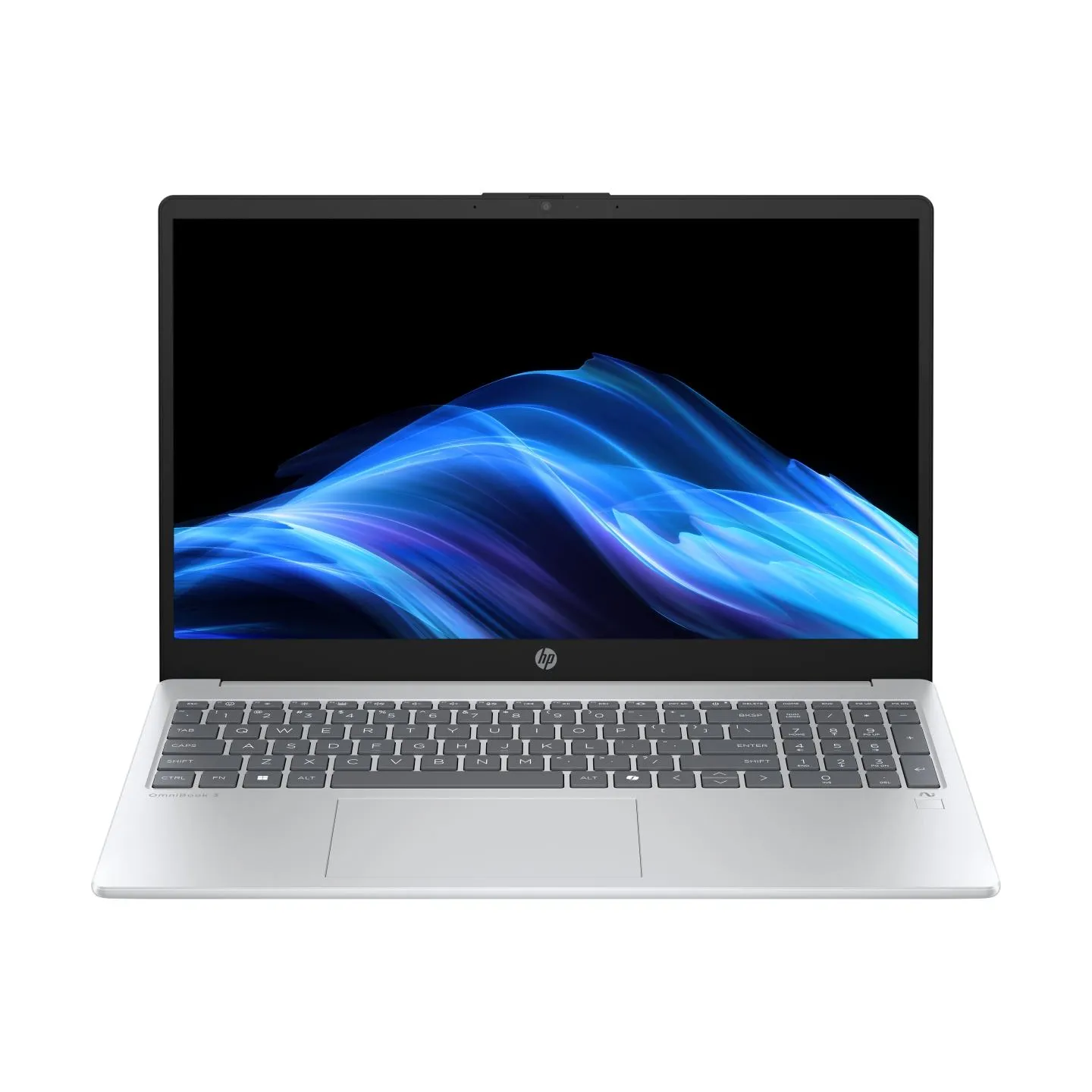 HP OmniBook 3 AI 15-fn0012ny - Ryzen AI 5 340, 16GB, 512B SSD, 15.6 FHD 300-nit AG, FPR, US keyboard, Glacier Silver, Win 11 Hom