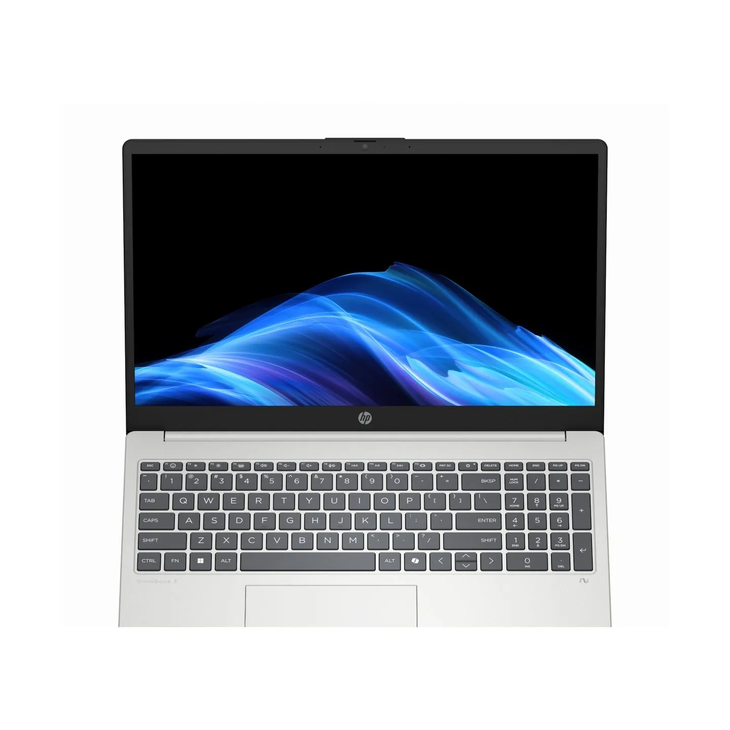 HP OmniBook 3 AI 15-fn0012ny - Ryzen AI 5 340, 16GB, 512B SSD, 15.6 FHD 300-nit AG, FPR, US keyboard, Glacier Silver, Win 11 Hom