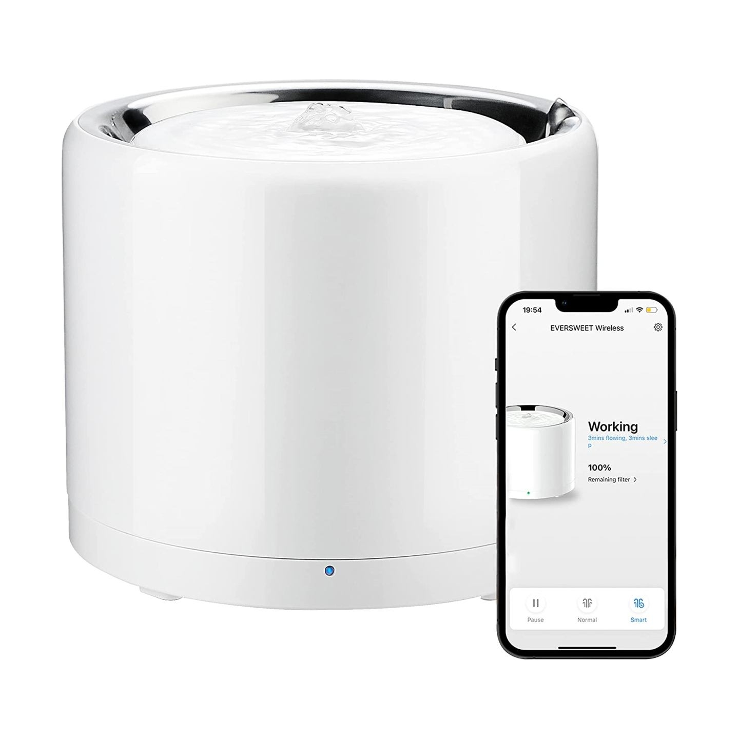 Petkit | Smart Pet Drinking Fountain | Eversweet 3 Pro (Wireless Pump) | Capacity 1.8 L | Filtering | Material Stainless Steel, 