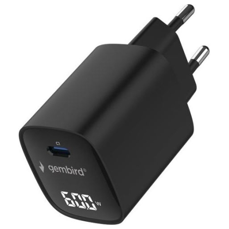 Gembird 60W USB Type-C fast charger, LCD | TA-UC-1C-PD60LCD-01-BK