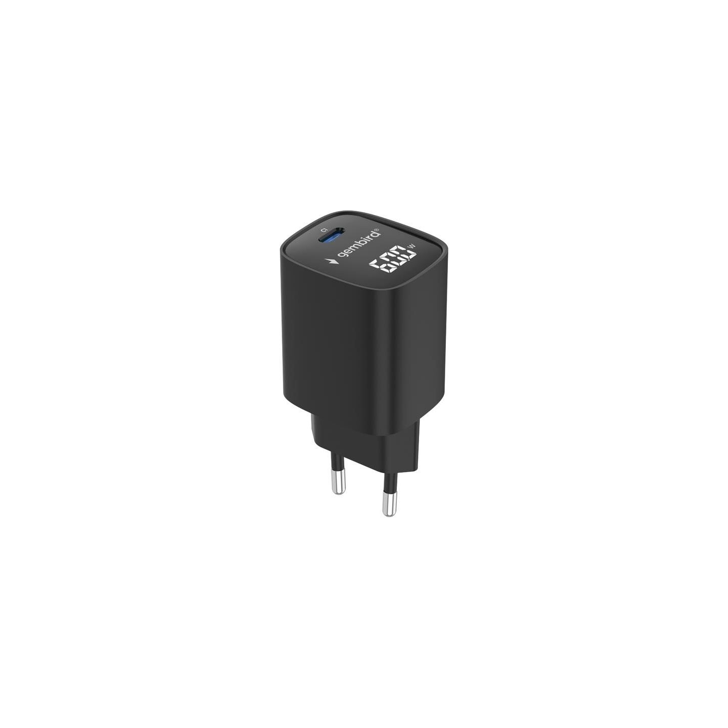 Gembird 60W USB Type-C fast charger, LCD | TA-UC-1C-PD60LCD-01-BK