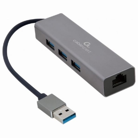 Cablexpert | USB AM Gigabit network adapter with 3-port USB 3.0 hub | A-AMU3-LAN-01