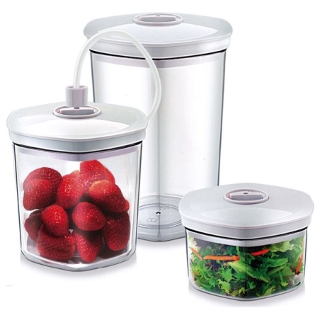 Caso | Vacuum Canister Set | 01260 | 3 canisters | White/Transparent