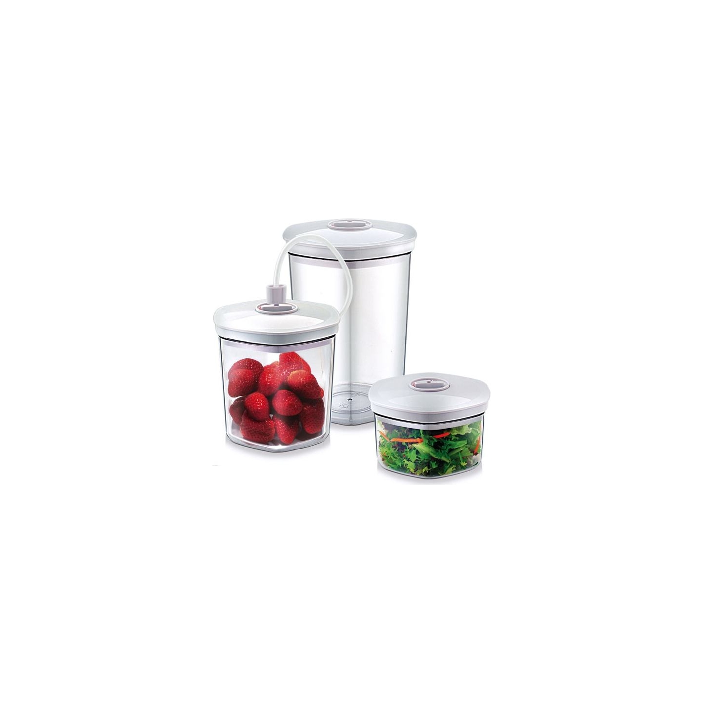 Caso | Vacuum Canister Set | 01260 | 3 canisters | White/Transparent