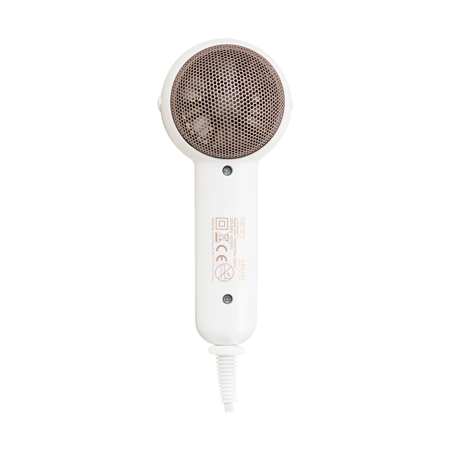 Camry | Hair Dryer | CR 2257 | 1400 W | Number of temperature settings 1 | White