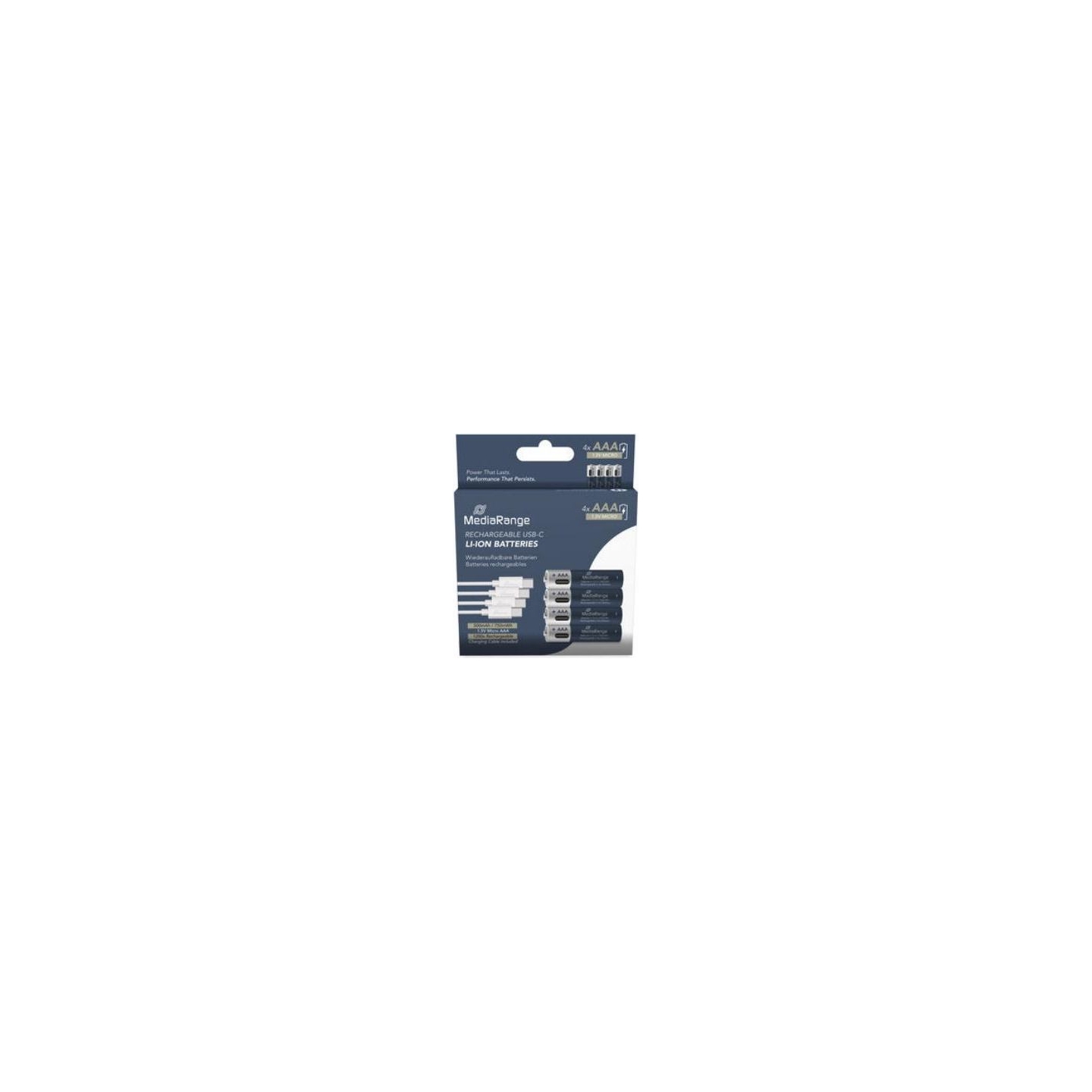 Mediarange BATTERY RECH. LI-ION AAA 1.5V/500MAH 4P MRBAT160 MEDIARANGE